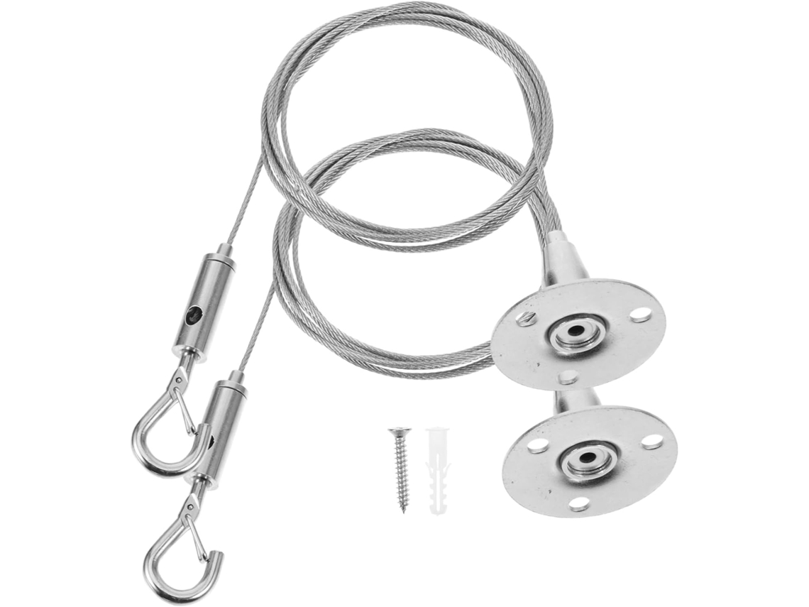 Kit De 2 Peças Wooneky Com Fio Para Pendurar Quadros, Cabo De Aço Reforçado Com Ganchos Para Molduras Arte E Luminárias