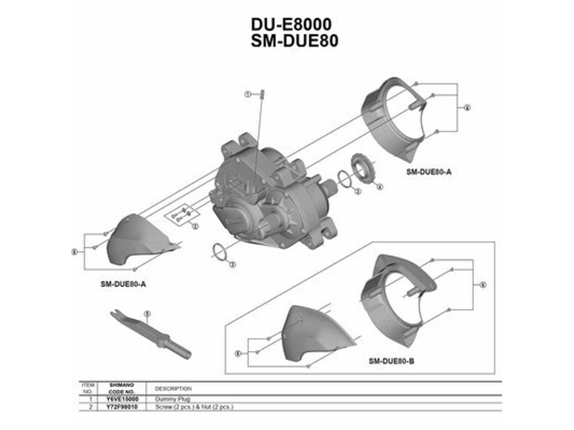 Du-E8000 2 Unidades Pretoshimano
