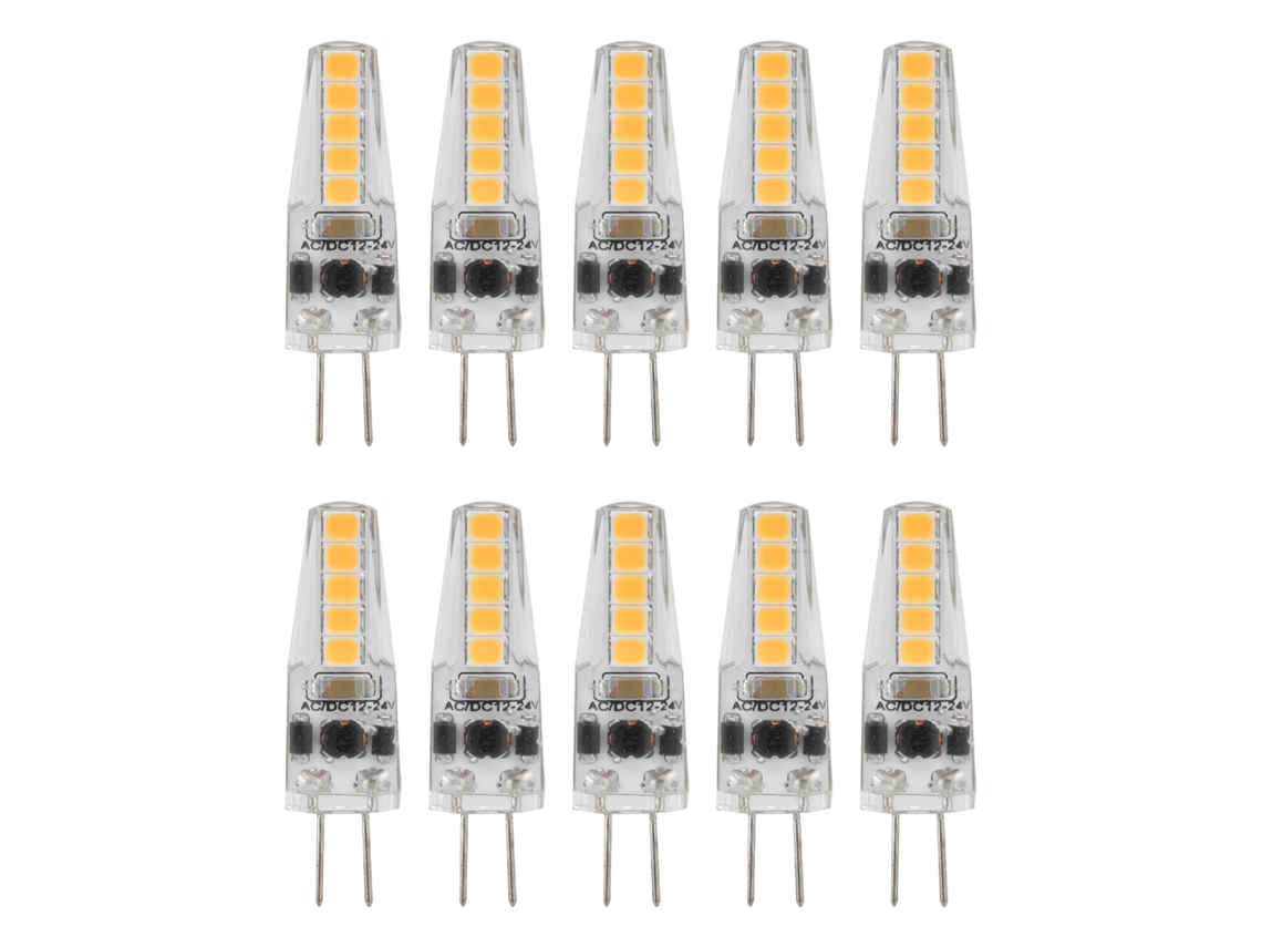 10pcs Lâmpadas Led G4 2w Base Bi Pin Dimmável 2700k 12 24v para Lustres Lâmpadas de Mesa