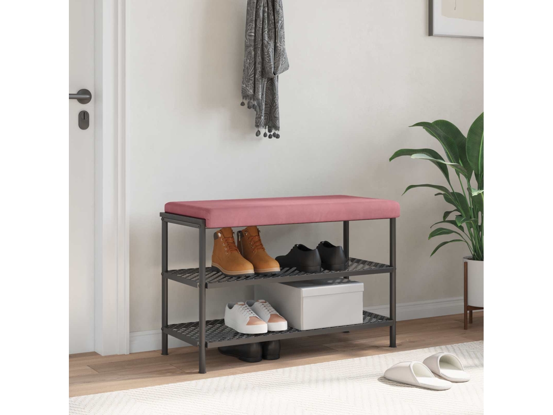 Vidaxl Almofada De Banco Veludo Rosa Profundidade 35 Cm