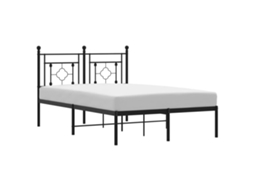 Bed Frame, Bed Frames Vidaxl Preto Aço (120 X 200 Cm)