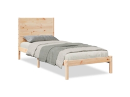 Cama Extra Longa Sem Colchão 90x220 Cm Madeira Maciça MAISON EXCLUSIVE