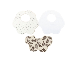 Conjunto de 3 peças de fraldas de algodão para bebês, estampadas, bandana, cachecol, fralda respiratória para higiene bucal, toalha para saliva e proteção contra alimentos.