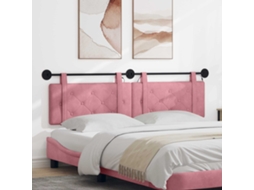 Vidaxl Cabeceira Suspensa Com Luz Led Rosa Veludo
