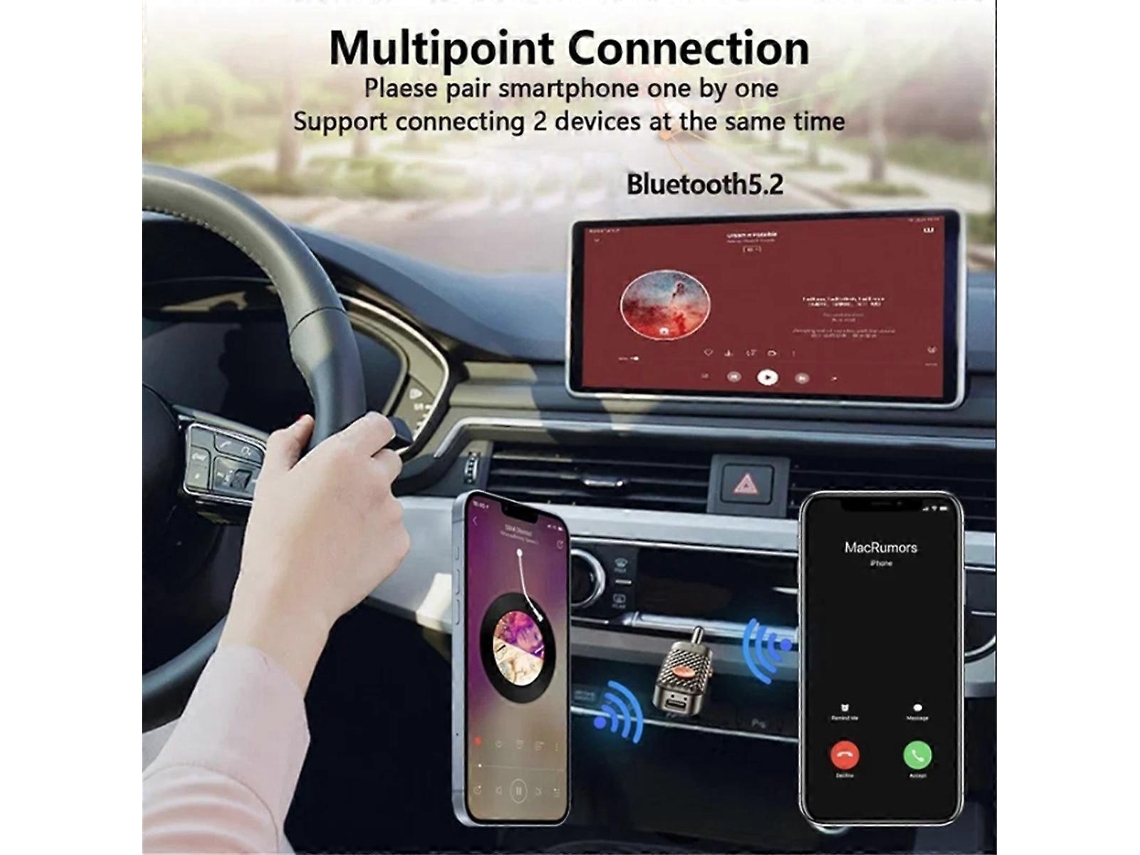 Receptor E Transmissor 5.2 Bt 1 Para 2 Para Fones De Ouvido, Alto-falantes E Tv Automotivavayotoy