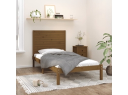 Estrutura De Cama 100x200 Cm Madeira Maciça Castanho Mel