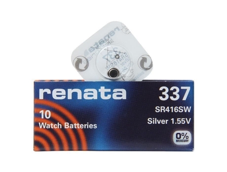 RENATA 337 Sr416Sw 1Pack X 10Pcs Prata 1 55V Bateria de Relógio Feita na Suíça