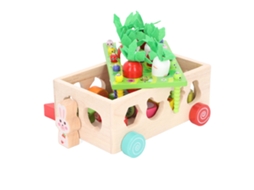Ats brinquedo de Classificação por Formas da Huerta Infantil Carrinho de Arrasto Cenoura Brinquedo de Madeira Multifuncional Puzzle para Crianças