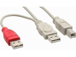Cabo de Dados INLINE (USB A - USB B - 1 m - Branco)