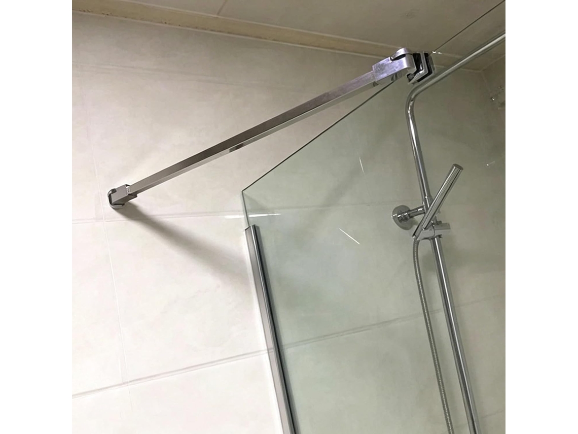 Barra De Suporte Quadrada Para Chuveiro, Giratória Em 180°, Estabilizador De Porta Banheiro Parede A Vidro Em Aço