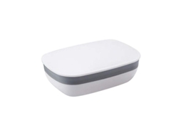 2026-caja De Jabón Com Tampa Impermeável De Plástico, 11,8x8,3x4,5cm, Para Viagens E Lar, Branco E Cinza