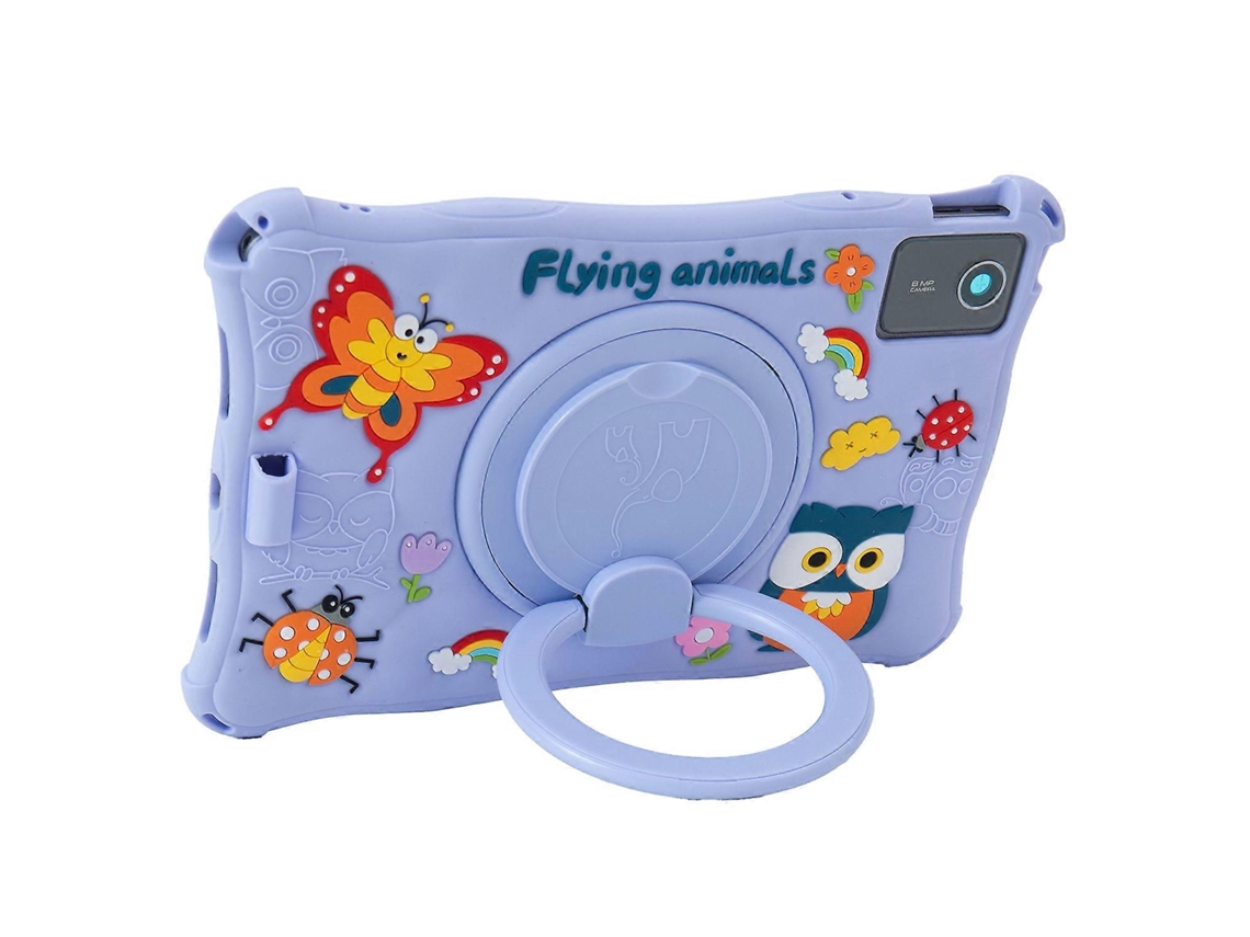 Capa de silicone Hengrongshen com desenho animado para Lenovo Tab M11 TB330FU 331FC Xiaoxin Pad 11 2024, capa com suporte roxa