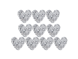 10 Apliques Strass Coração 4cm Prateados Para Roupas E Sapatos