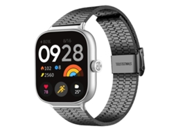 Bracelete para Xiaomi Band 9 Pro / 8 Pro Aço Inoxidável com Fivela Sete Contas Preta XIAOMOYU