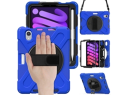 Capa Híbrida De Silicone E Pc Para Ipad Mini 6 / Mini 2024 Com Suporte De Aderência E Alça De Ombro.
