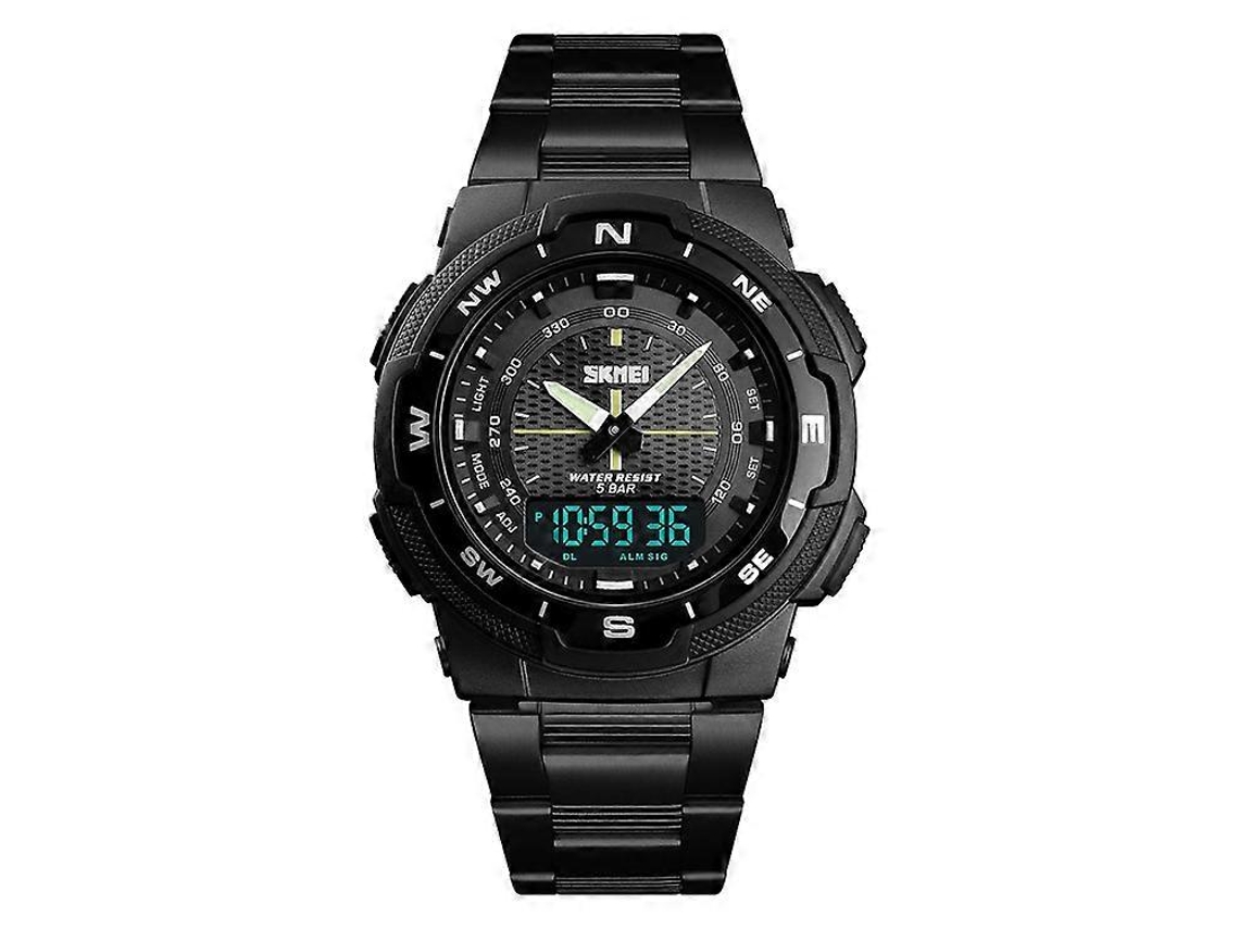 Relógio De Pulso Digital Multifuncional Masculino Skmei 1370 Para Esportes Ao Ar Livre, À Prova D'água E Com Tela Noturna, Em Aço Inoxidável.