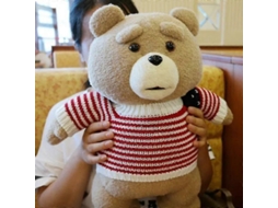 2026 oso de Peluche Ted 2 Con Delantal, 45 Cm, Estilo Película Disney, Juguete Suave, Regalo de Cumpleaños, Amigo, Morado, Ce, Unisex