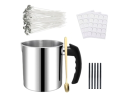 MEOIRUERY Jarra Para Despejar Velas Com Alça Resistente Ao Calor, Pote De Aço Inoxidável Fácil De Limpar, Suporte Para Pavio Para Iniciantes, Kit Para Fazer Vel