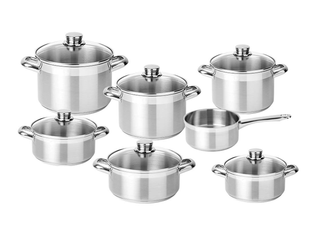 Trem de Cozinha SILAMPOS Alegro Glass 7 Peças Aço inoxidavel 18/10