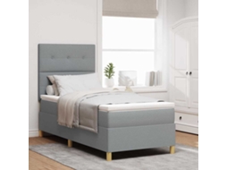 Vidaxl Cama Box Spring Led Cinzento-claro 80 X 200 Cm Tecido