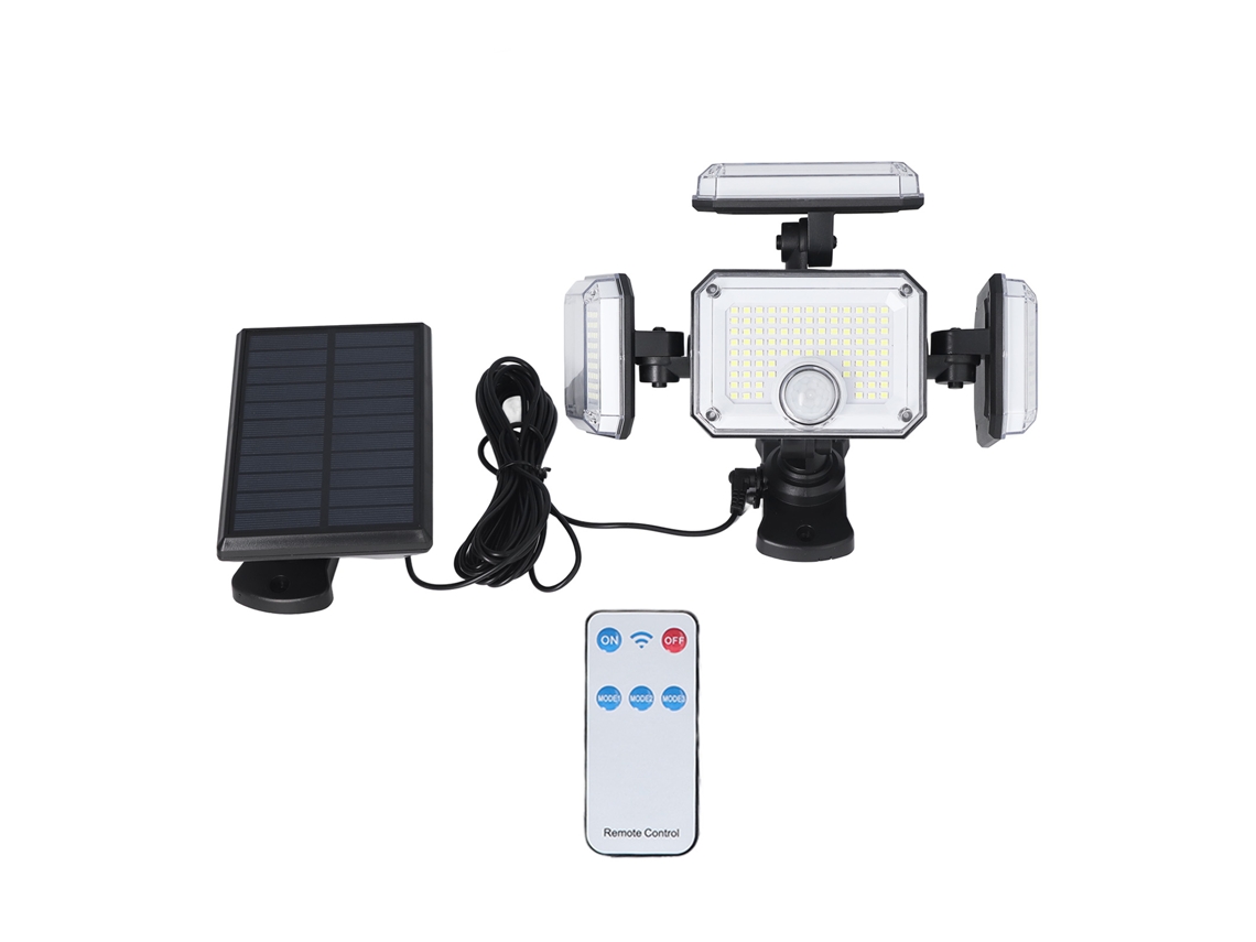 Luz Solar Com Sensor 4 Cabeças 7700k 8w Ip65
