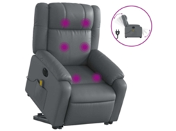 Electric Stand Up Massage Recliner Chair, Electric Stand Up Massage Recliner Chairs Vidaxl Cinzeto Couro Artificial
