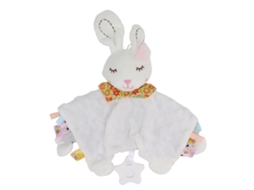 Primerox cobertor de Segurança para Bebê Macio Boneco Animal Cute Branco Cores Vivas 28cm