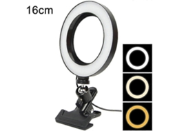 Rebe luz Anular com Clip para Monitor, 3 Modos de Cor Ajustáveis 2700k 6500k, Usb, para Trabalho Remoto, Streaming, Maquiagem