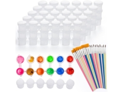 60 Potes de Tinta com Tampas e 20 Pincéis, 8,5 G , Recipientes Vazios. SFUSHOS (0,3 Oz)