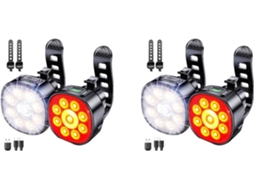 2 Luzes de Bicicleta 4 + 6 Modos, Recarregáveis Via Usb e Traseiras, À Prova D'água Ip65 para Ciclismo de Montanha. SFUSHOS