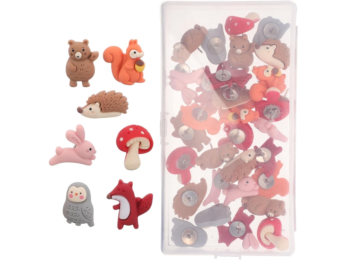 Ipetboom Conjunto De 30-prendedores Fotos Decorativos, Com Design Adorável De Animais, Feitos De Resina E Aço