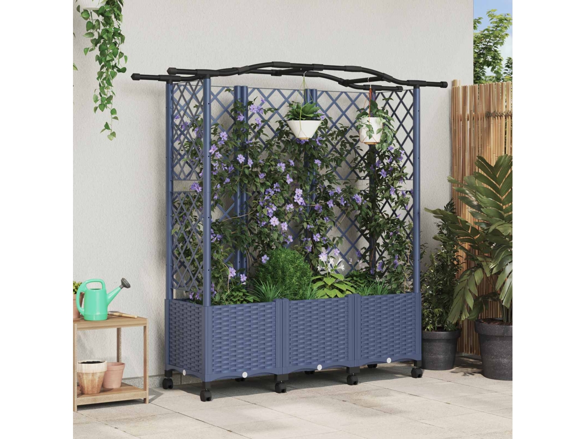 Vidaxl Cama Elevada Com Treliça E Telhado Cinzento 163 X 40 X 144 Cm