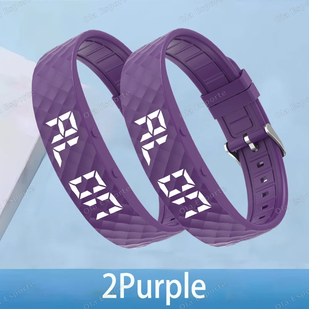 Conjunto de 2 rastreadores MDUG com alarme vibratório, monitoramento do sono, pedômetro, roxo e cinza