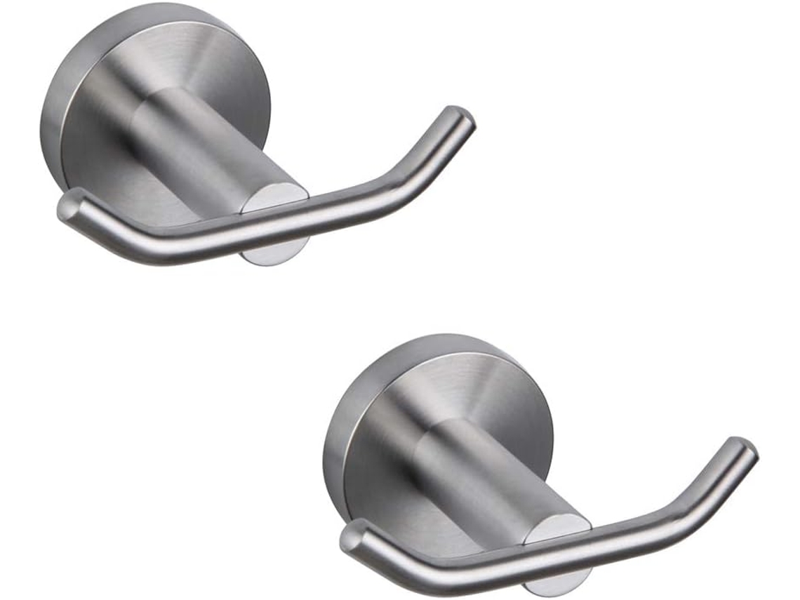 Conjunto De 2 Ganchos Duplos Para Toalhas, Em Aço Inoxidável Sus 304,