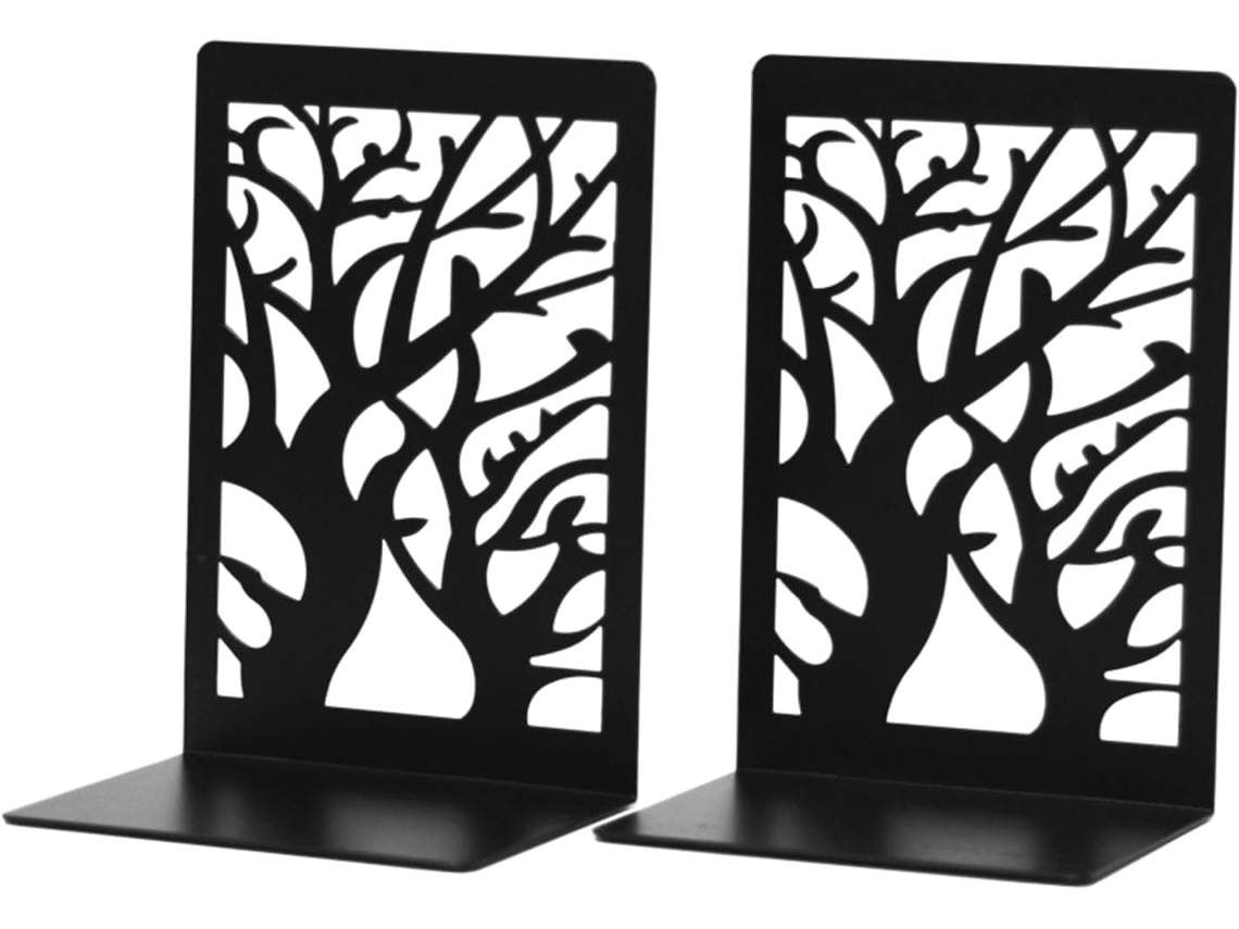 Conjunto de 2 Pares de Suportes Metálicos para Livros, para Prateleiras, com Função Decorativa. SFUSHOS