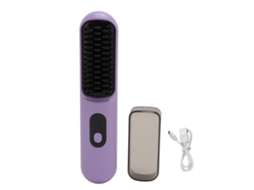 Pente Alisador De Cabelo Sem Fio Portátil Rechargeável Com Controle De Temperatura 3 Níveis Roxo