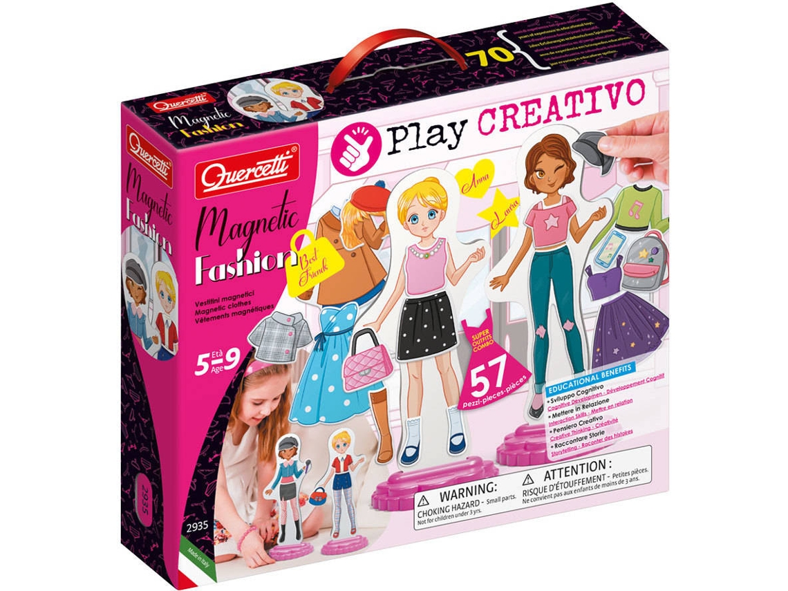 Jogo Educativo QUERCETTI Magnetic Fashion Best Friends 29 pcs (Idade Mínima: 5 Anos - 34 x 29 x 7 cm)