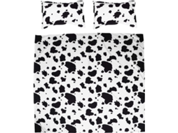 Conjunto de Cama Algodão 3 Peças com Estampa Vaca Leiteira, Fechamento Zíper, Resistente Ao CHABERLU