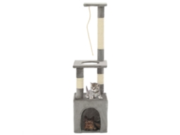 Vidaxl Árvore P/ Gatos C/ Postes Arranhadores Sisal 109 Cm Cinzento
