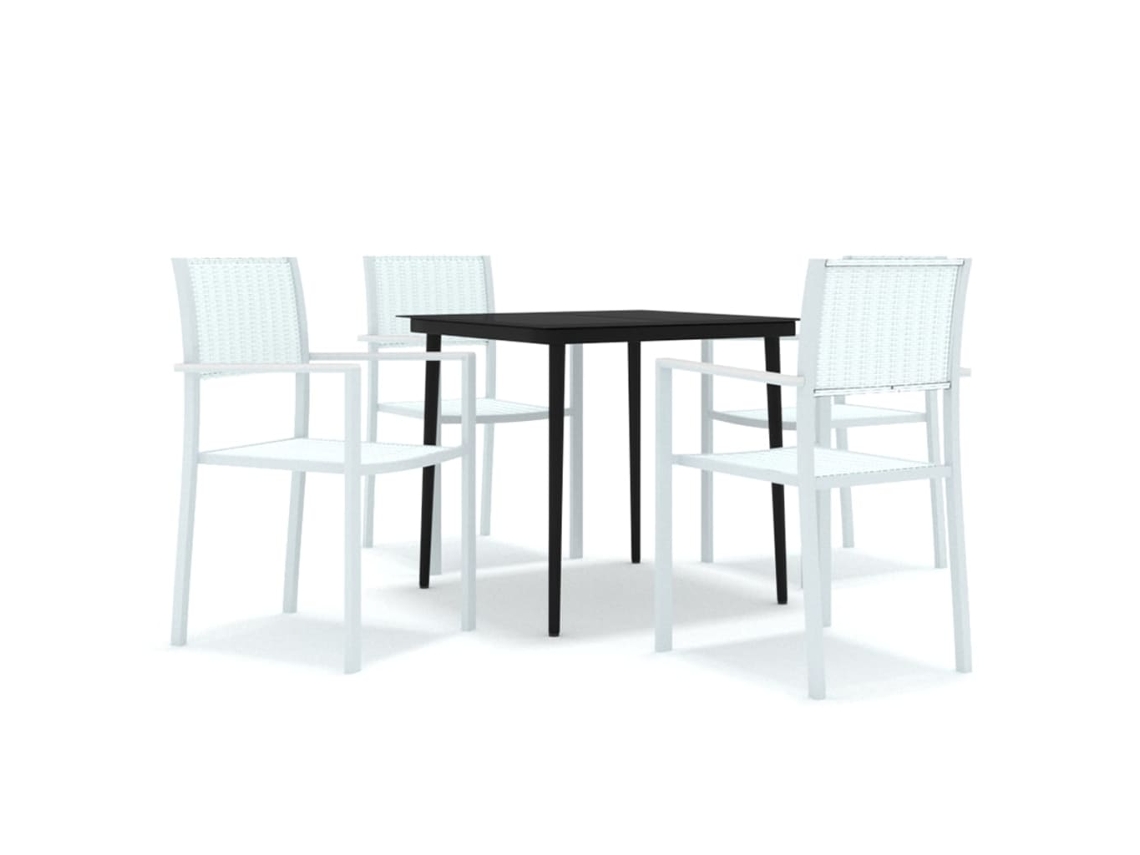 Maison Exclusive - 5 Pcs Conjunto De Jantar Para Jardim Branco