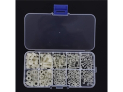 Kit De Arruelas E Porcas Nylon Walfront, 270 Peças Sortidas De Fixadores Plástico M2 A M5 Com Roscas, Caixa Transparente