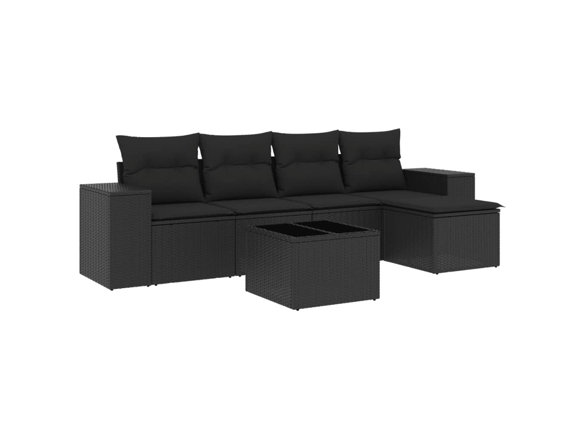 Garden Sofa Set, Garden Sofa Sets Vidaxl Preto Rattan / Vime (n/a)