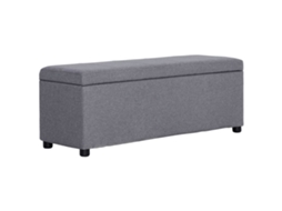 Vidaxl Banco C/ Compartim. Arrumação 116 Cm Poliéster Cinzento-claro