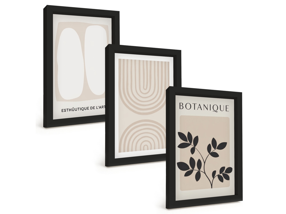 Composição De Quadros Plantas Delicadas Em Estilo Boho Pôsteres Espelharte (3 Peças 20x30 Cm)