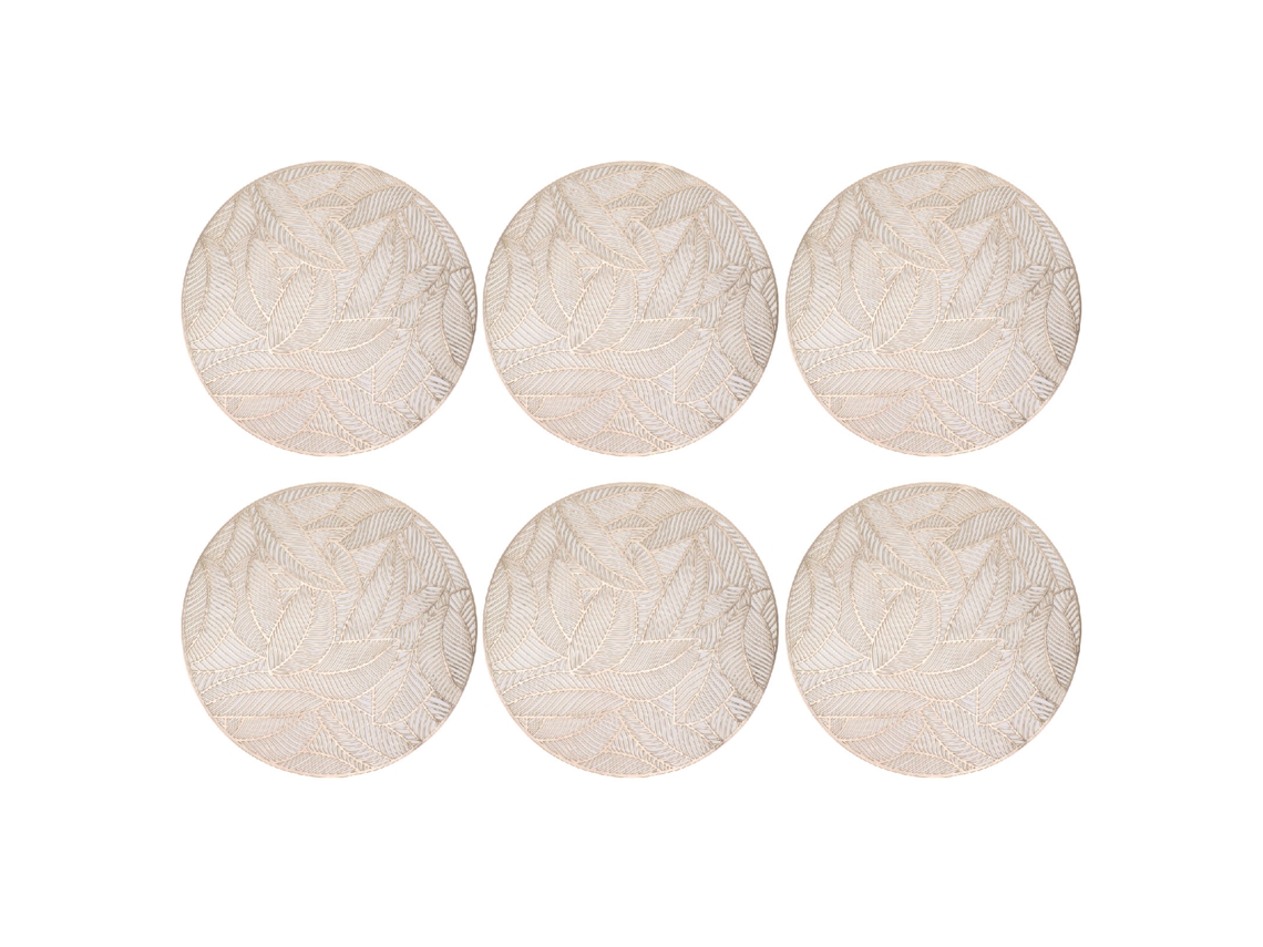 6 Toalhas de Mesa Furadas Douradas S/MARCA