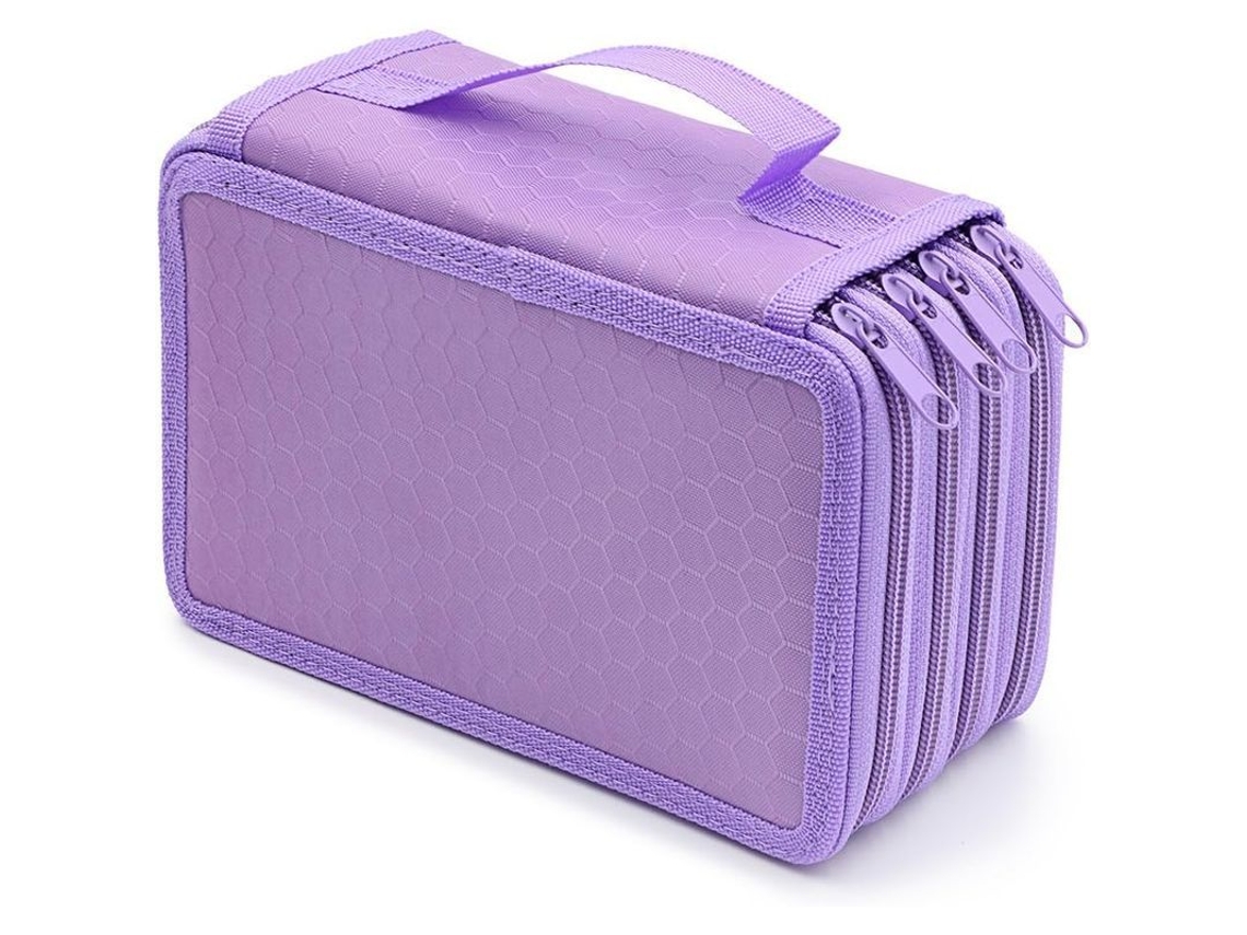 2026 estuche de Lápices Portátil de 72 Unidades de Gran Capacidad Con 4 Compartimentos Morado
