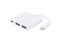 Conversor Adaptador Hub De Carga Pd + Usb3.0 Hdmi Para Type C 3 Em 1