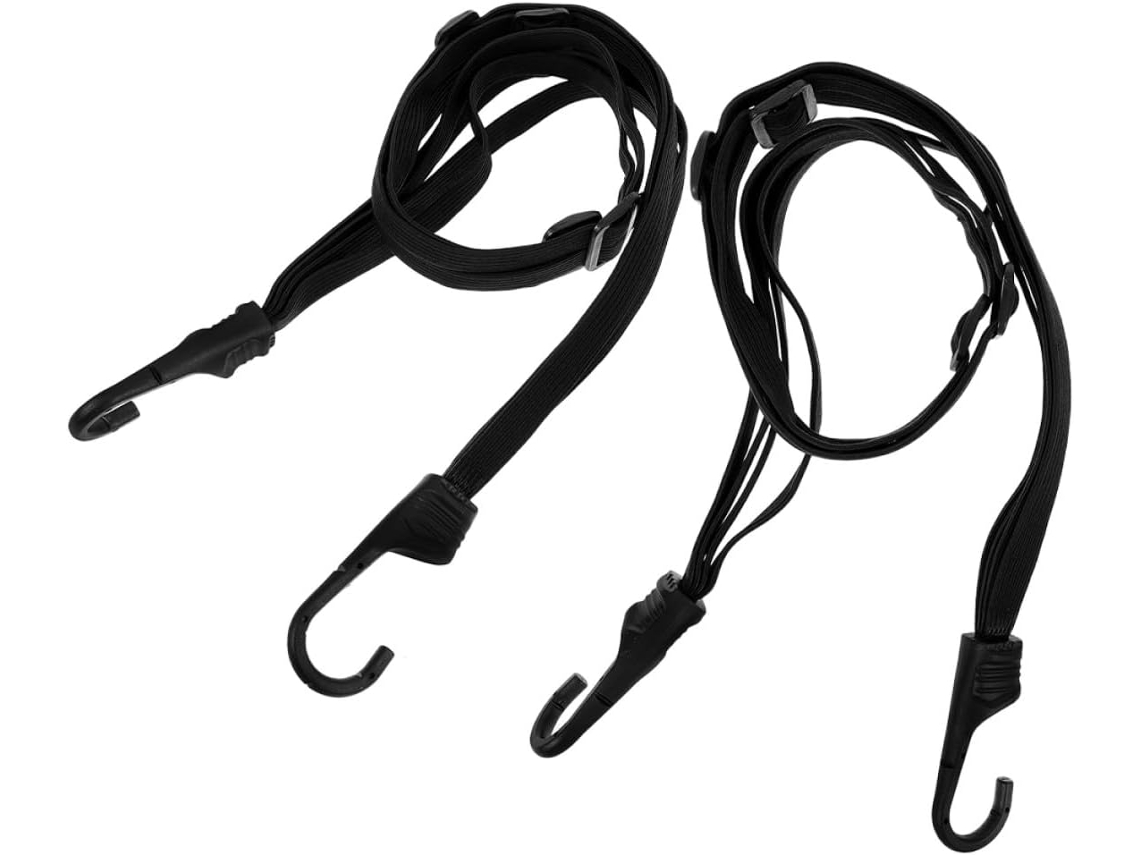 Conjunto De 2 Cordões Elásticos Com Ganchos Duplos Para Capacetes De Motocicleta E Bagagem.