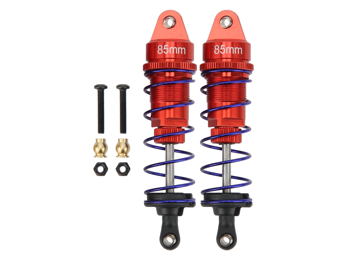 Amortecedores Ajustáveis De Liga De Alumínio Anti-roubo Para Carro Rc 1/10 Mola Damper Peças De Atualização Vermelho 2 Peças