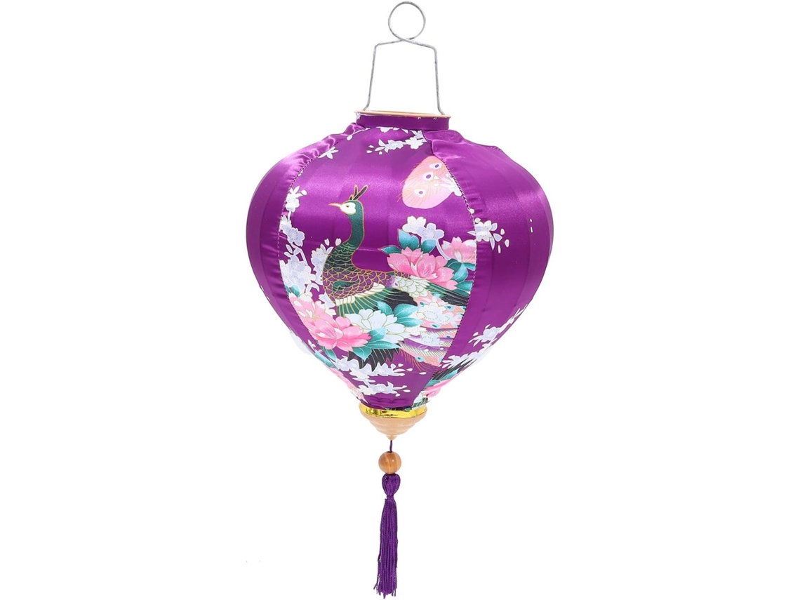 Lanterna Decorativa Chinesa Suspensa De 30 Cm, Feita De Materiais Duráveis E À Prova D'água, Com Design De Pavão.